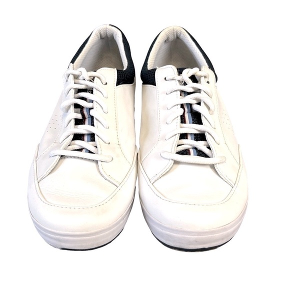 Keds Rebellion Leather Lace Up Shoes Sneakers White Navy Blue Size 11. #1376 - Picture 6 of 7